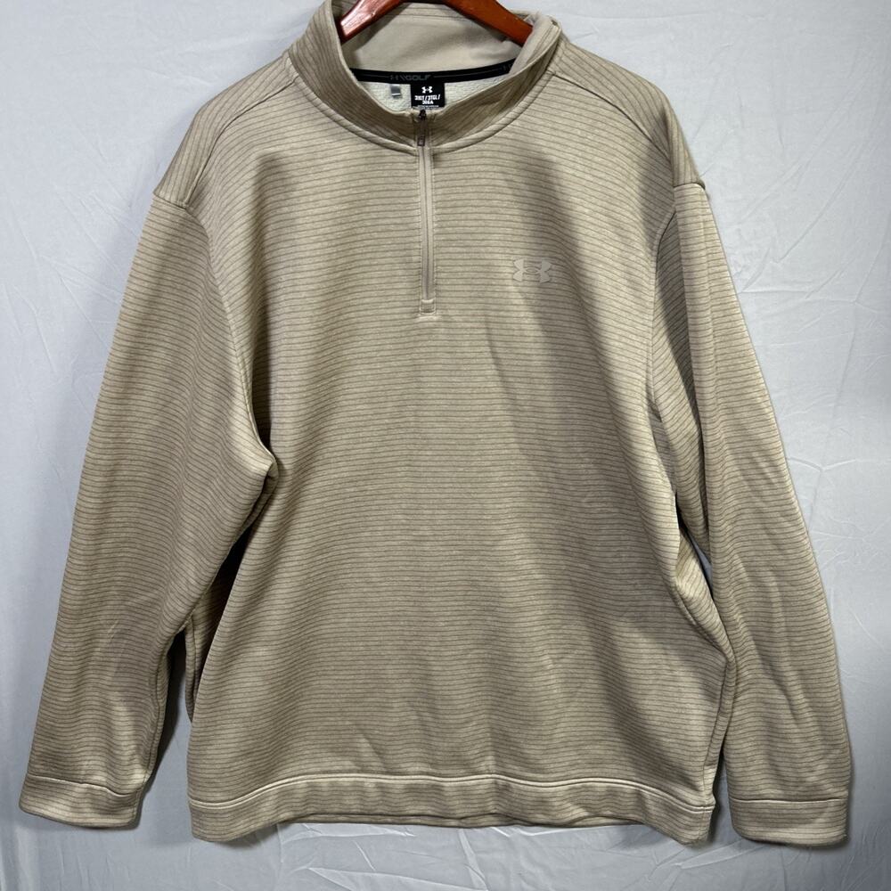 Under Armour Golf Storm 1/4 Zip Pullover 3XLT Tan ColdGear EUC
